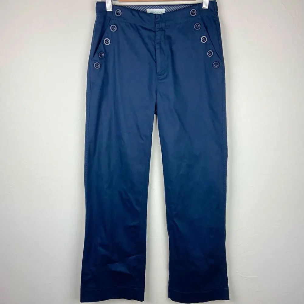 Sundance Wide Leg Button-Pocket Pant - Navy